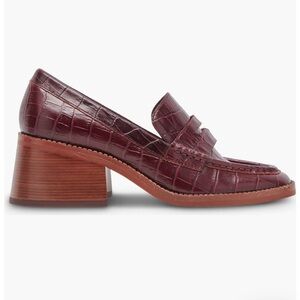 Dolce Vita Talie Loafer Pump NWT Cabernet Embossed Leather Shoe